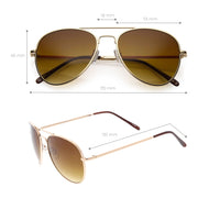 zeroUV Small Classic Metal Gradient lens Aviator Sunglasses C782 Sunglasses White Smoke Gold / Amber,Gunmetal / Lavender,Silver / Lavender