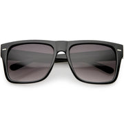 zeroUV Retro Square Neutral Colored Lens Horn Rimmed Sunglasses C785 Sunglasses Dim Gray Shiny Black / Lavender,Matte Black / Lavender,Shiny Black / Smoke,Matte Black / Smoke