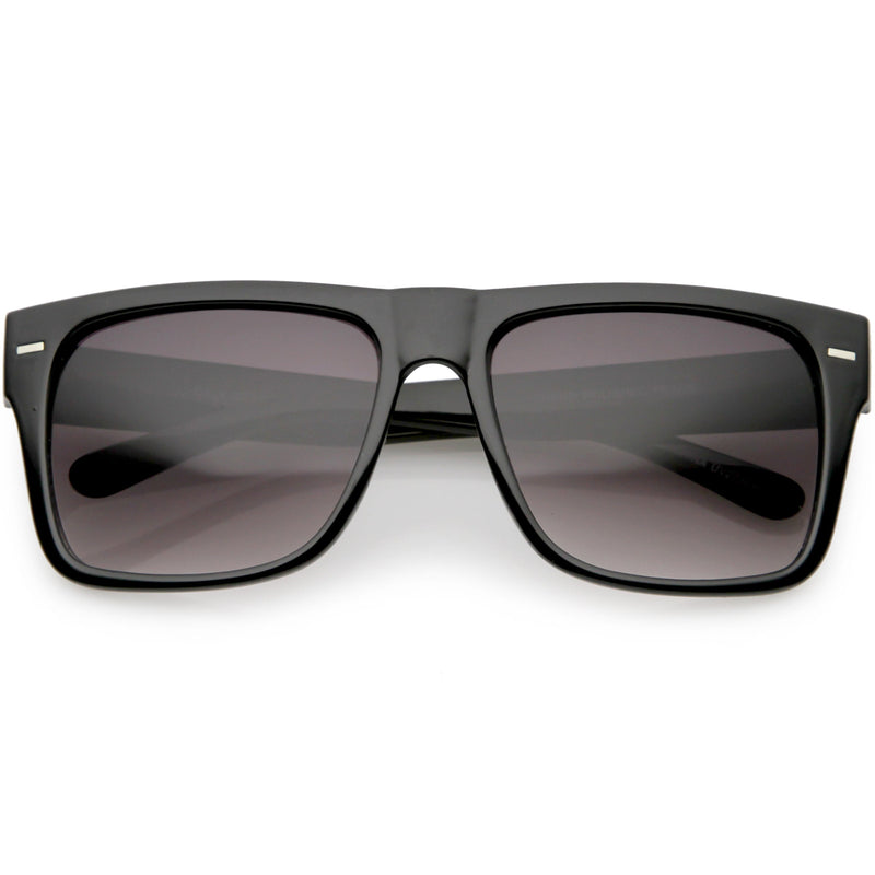 zeroUV Retro Square Neutral Colored Lens Horn Rimmed Sunglasses C785 Sunglasses Dim Gray Shiny Black / Lavender,Matte Black / Lavender,Shiny Black / Smoke,Matte Black / Smoke
