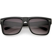 zeroUV Retro Square Neutral Colored Lens Horn Rimmed Sunglasses C785 Sunglasses Dim Gray Matte Black / Lavender