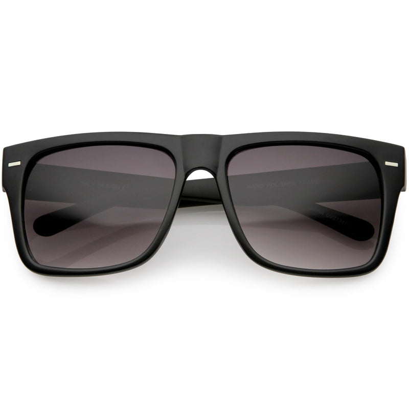 zeroUV Retro Square Neutral Colored Lens Horn Rimmed Sunglasses C785 Sunglasses Dim Gray Matte Black / Lavender
