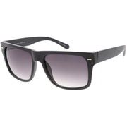 zeroUV Retro Square Neutral Colored Lens Horn Rimmed Sunglasses C785 Sunglasses White Smoke Shiny Black / Lavender,Matte Black / Lavender,Shiny Black / Smoke,Matte Black / Smoke