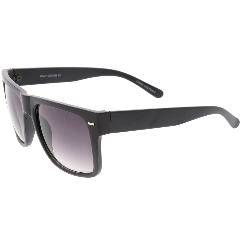 zeroUV Retro Square Neutral Colored Lens Horn Rimmed Sunglasses C785 Sunglasses White Smoke Shiny Black / Lavender,Matte Black / Lavender,Shiny Black / Smoke,Matte Black / Smoke