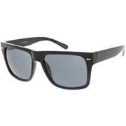 zeroUV Retro Square Neutral Colored Lens Horn Rimmed Sunglasses C785 Sunglasses White Smoke Shiny Black / Lavender,Matte Black / Lavender,Shiny Black / Smoke,Matte Black / Smoke