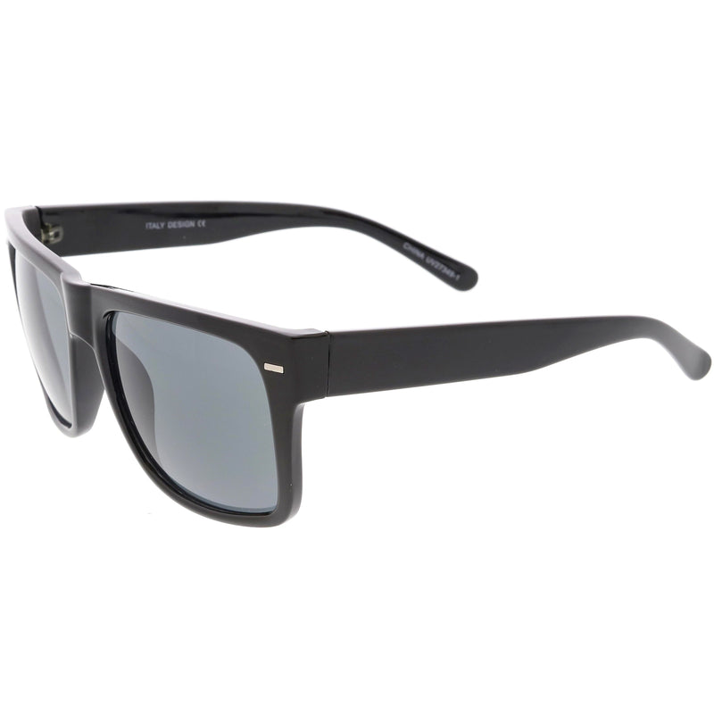zeroUV Retro Square Neutral Colored Lens Horn Rimmed Sunglasses C785 Sunglasses White Smoke Shiny Black / Lavender,Matte Black / Lavender,Shiny Black / Smoke,Matte Black / Smoke