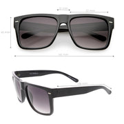 zeroUV Retro Square Neutral Colored Lens Horn Rimmed Sunglasses C785 Sunglasses White Smoke Shiny Black / Lavender,Matte Black / Lavender,Shiny Black / Smoke,Matte Black / Smoke