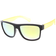 zeroUV Radical Retro Skater Horned Rim Flash Mirrored Sunglasses C787 Sunglasses White Smoke Black Yellow Yellow,Black Red Red Mirror,Black Grey Blue Mirror,Tortoise Green Green Mirror