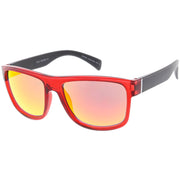 zeroUV Radical Retro Skater Horned Rim Flash Mirrored Sunglasses C787 Sunglasses White Smoke Black Yellow Yellow,Black Red Red Mirror,Black Grey Blue Mirror,Tortoise Green Green Mirror