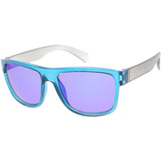 zeroUV Radical Retro Skater Horned Rim Flash Mirrored Sunglasses C787 Sunglasses White Smoke Black Yellow Yellow,Black Red Red Mirror,Black Grey Blue Mirror,Tortoise Green Green Mirror