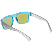 zeroUV Radical Retro Skater Horned Rim Flash Mirrored Sunglasses C787 Sunglasses White Smoke Black Yellow Yellow,Black Red Red Mirror,Black Grey Blue Mirror,Tortoise Green Green Mirror