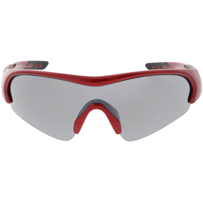 zeroUV TR-90 Performance Wrap Around Half Frame Sunglasses C798 Sunglasses White Smoke Red Smoke,Matte Black Smoke,Shiny Black Smoke,Blue Smoke