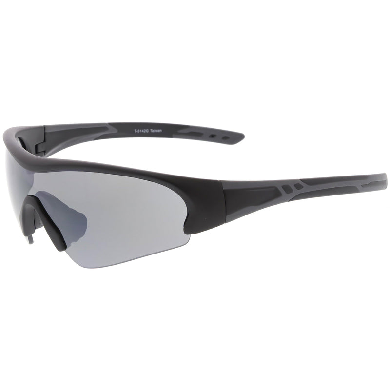 zeroUV TR-90 Performance Wrap Around Half Frame Sunglasses C798 Sunglasses White Smoke Red Smoke,Matte Black Smoke,Shiny Black Smoke,Blue Smoke