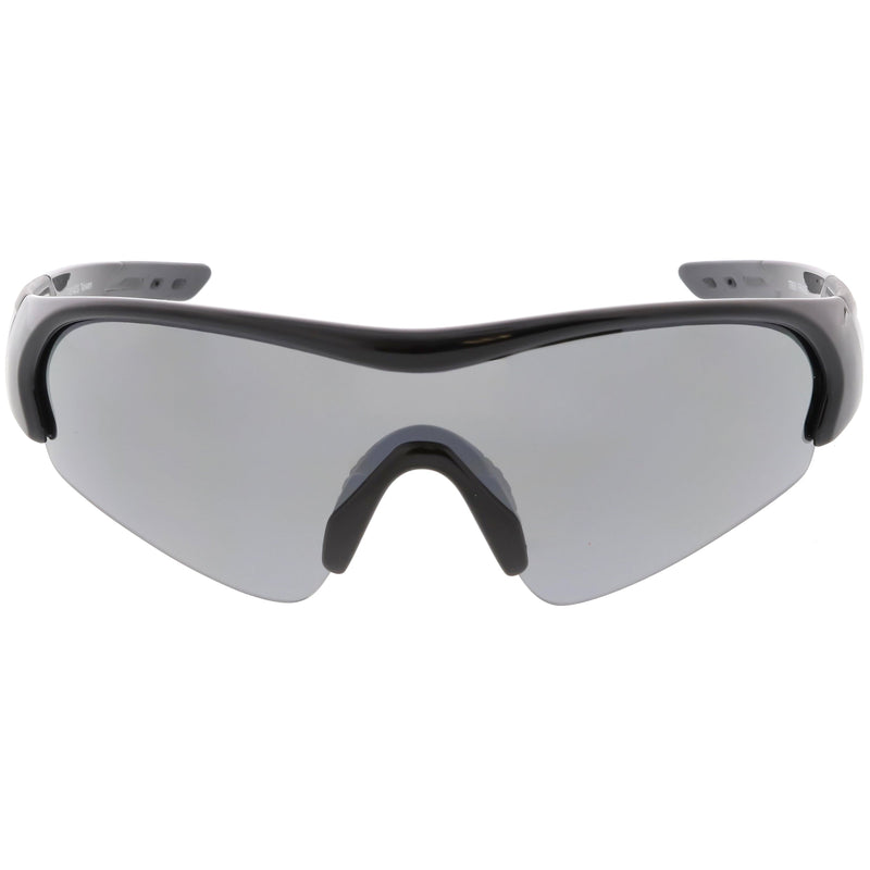 zeroUV TR-90 Performance Wrap Around Half Frame Sunglasses C798 Sunglasses White Smoke Red Smoke,Matte Black Smoke,Shiny Black Smoke,Blue Smoke