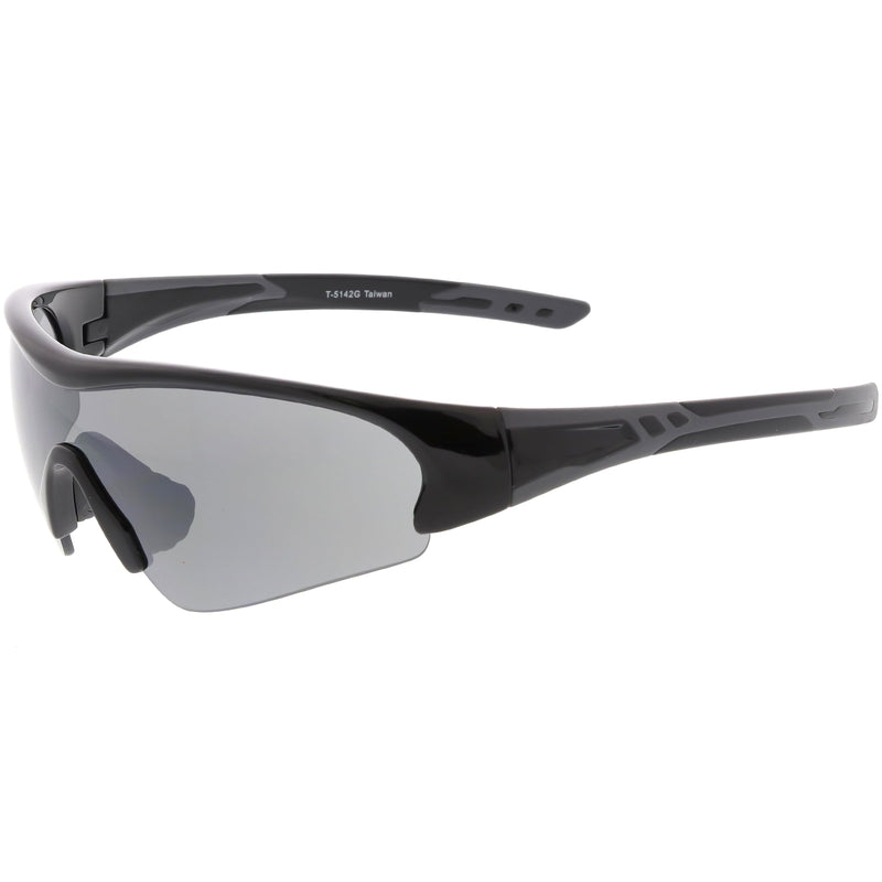 zeroUV TR-90 Performance Wrap Around Half Frame Sunglasses C798 Sunglasses White Smoke Red Smoke,Matte Black Smoke,Shiny Black Smoke,Blue Smoke