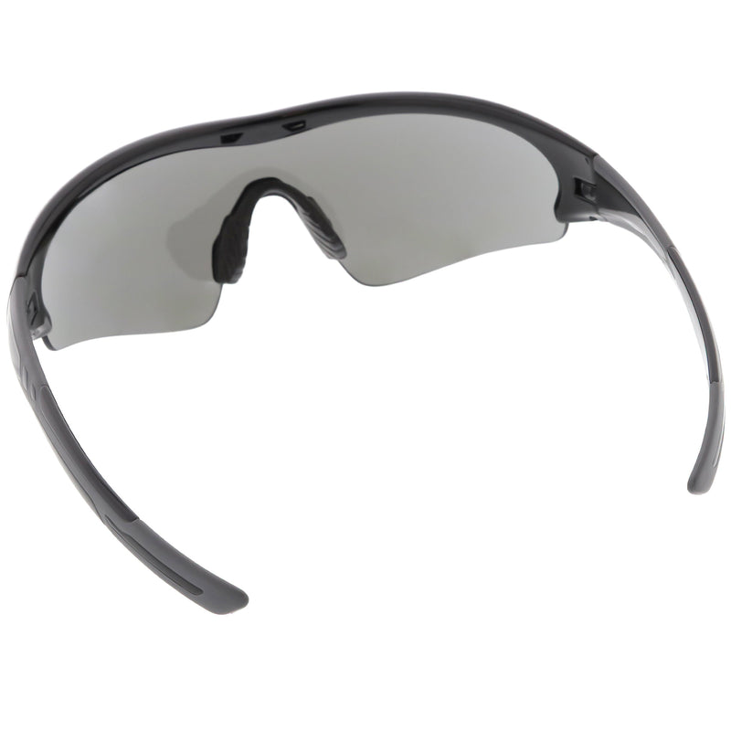 zeroUV TR-90 Performance Wrap Around Half Frame Sunglasses C798 Sunglasses White Smoke Red Smoke,Matte Black Smoke,Shiny Black Smoke,Blue Smoke