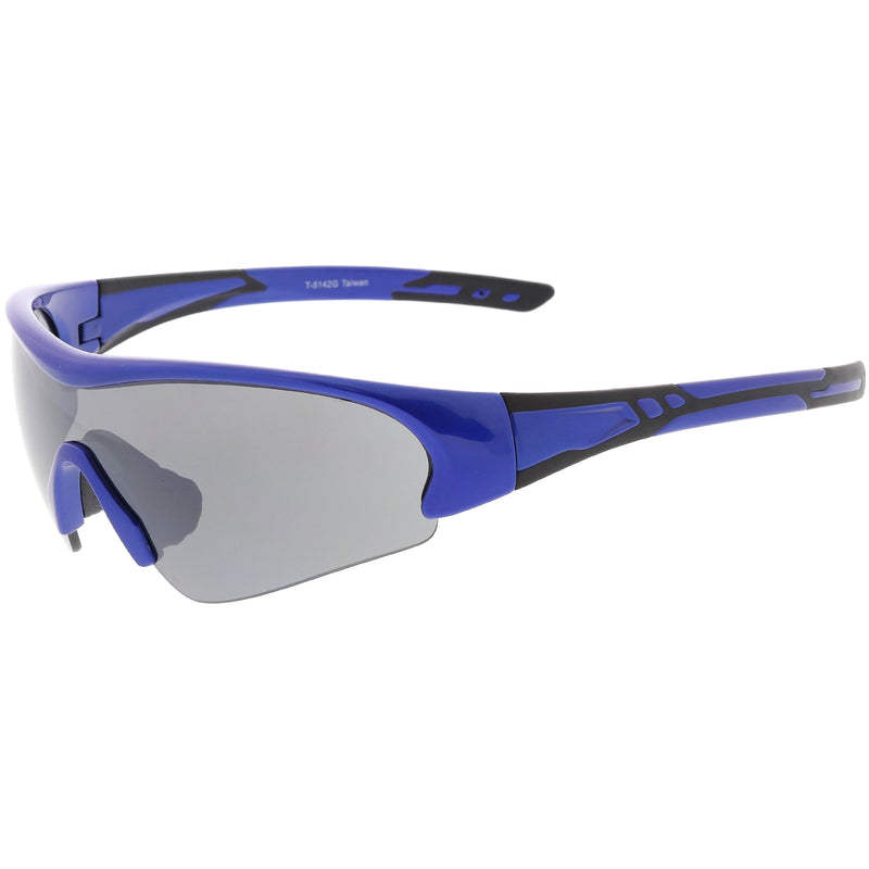 zeroUV TR-90 Performance Wrap Around Half Frame Sunglasses C798 Sunglasses White Smoke Red Smoke,Matte Black Smoke,Shiny Black Smoke,Blue Smoke