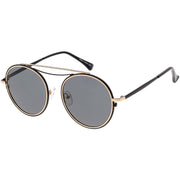 zeroUV Retro Polarized Round Metal Aviator Mirrored Lens Sunglasses C821 Sunglasses White Smoke Gold Peach Mirror,Pink Pink Mirror,Gold Gold Mirror,Black Smoke,Silver Silver Mirror,Silver Blue Mirror
