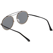 zeroUV Retro Polarized Round Metal Aviator Mirrored Lens Sunglasses C821 Sunglasses White Smoke Gold Peach Mirror,Pink Pink Mirror,Gold Gold Mirror,Black Smoke,Silver Silver Mirror,Silver Blue Mirror