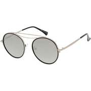 zeroUV Retro Polarized Round Metal Aviator Mirrored Lens Sunglasses C821 Sunglasses White Smoke Gold Peach Mirror,Pink Pink Mirror,Gold Gold Mirror,Black Smoke,Silver Silver Mirror,Silver Blue Mirror