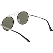zeroUV Retro Polarized Round Metal Aviator Mirrored Lens Sunglasses C821 Sunglasses White Smoke Gold Peach Mirror,Pink Pink Mirror,Gold Gold Mirror,Black Smoke,Silver Silver Mirror,Silver Blue Mirror
