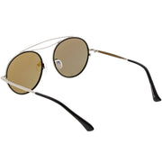 zeroUV Retro Polarized Round Metal Aviator Mirrored Lens Sunglasses C821 Sunglasses White Smoke Gold Peach Mirror,Pink Pink Mirror,Gold Gold Mirror,Black Smoke,Silver Silver Mirror,Silver Blue Mirror