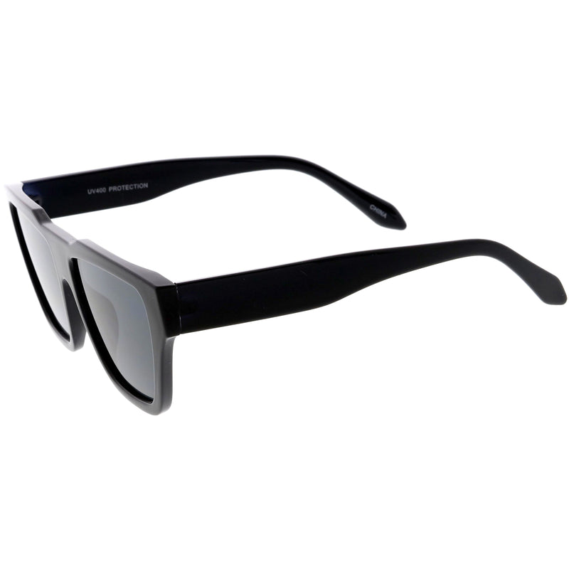 zeroUV Retro Modern Horned Rim Flat Top Square Aviator Sunglasses C920 Sunglasses White Smoke Black Smoke,Black Tortoise Lavender,Brown Green,Pink Lavender,White Lavender