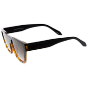 zeroUV Retro Modern Horned Rim Flat Top Square Aviator Sunglasses C920 Sunglasses White Smoke Black Smoke,Black Tortoise Lavender,Brown Green,Pink Lavender,White Lavender