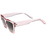 zeroUV Retro Modern Horned Rim Flat Top Square Aviator Sunglasses C920 Sunglasses White Smoke Black Smoke,Black Tortoise Lavender,Brown Green,Pink Lavender,White Lavender