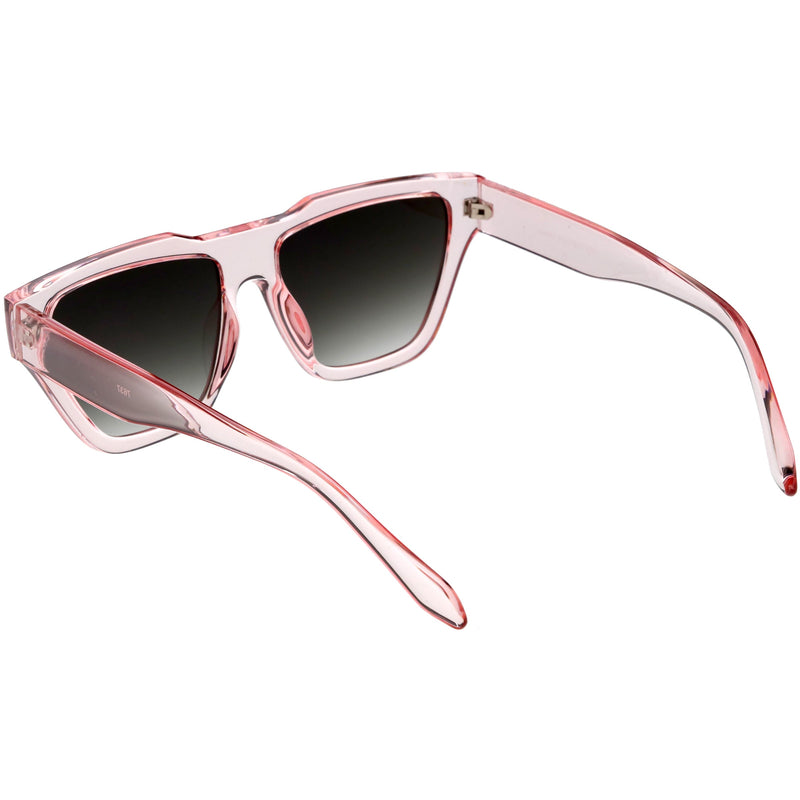 zeroUV Retro Modern Horned Rim Flat Top Square Aviator Sunglasses C920 Sunglasses White Smoke Black Smoke,Black Tortoise Lavender,Brown Green,Pink Lavender,White Lavender