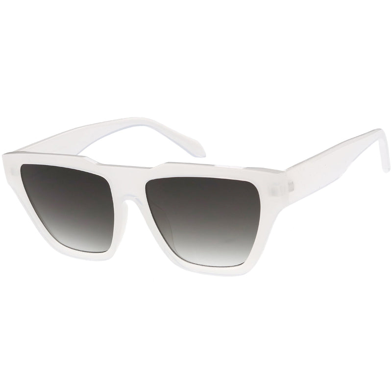 zeroUV Retro Modern Horned Rim Flat Top Square Aviator Sunglasses C920 Sunglasses White Smoke Black Smoke,Black Tortoise Lavender,Brown Green,Pink Lavender,White Lavender