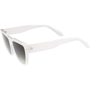 zeroUV Retro Modern Horned Rim Flat Top Square Aviator Sunglasses C920 Sunglasses White Smoke Black Smoke,Black Tortoise Lavender,Brown Green,Pink Lavender,White Lavender