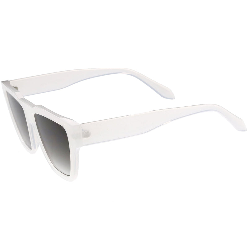 zeroUV Retro Modern Horned Rim Flat Top Square Aviator Sunglasses C920 Sunglasses White Smoke Black Smoke,Black Tortoise Lavender,Brown Green,Pink Lavender,White Lavender