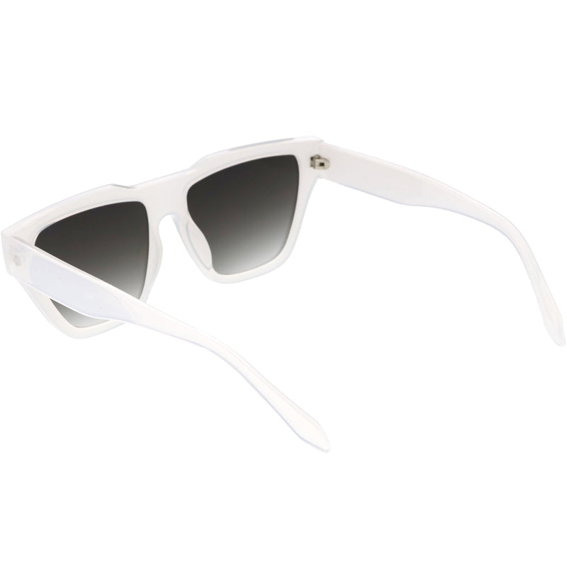 zeroUV Retro Modern Horned Rim Flat Top Square Aviator Sunglasses C920 Sunglasses White Smoke Black Smoke,Black Tortoise Lavender,Brown Green,Pink Lavender,White Lavender
