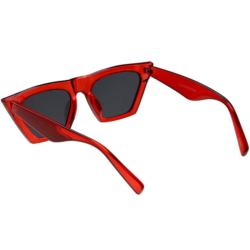 zeroUV Women's Retro Oversize Wide Pointed Cat Eye Sunglasses C921 Sunglasses White Smoke Red Smoke,White Smoke,Shiny Black Lavender,Matte Black Smoke,Tortoise Brown