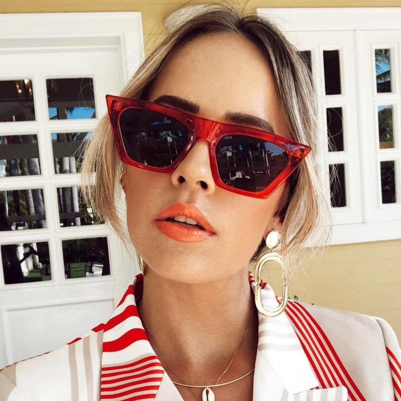 zeroUV Women's Retro Oversize Wide Pointed Cat Eye Sunglasses C921 Sunglasses White Smoke Red Smoke,White Smoke,Shiny Black Lavender,Matte Black Smoke,Tortoise Brown