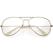 zeroUV Retro Full Metal Aviator Sunglasses With Clear Lenses Glasses 9591 Glasses White Smoke Rose Gold Clear