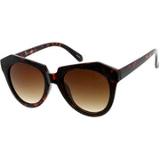 zeroUV Women's Oversize Geometric Round Cat Eye Sunglasses C938 Sunglasses White Smoke Dark Tortoise Brown Gradient,Shiny Black Lavender,Yellow Tortoise Brown,Frost White Brown Gradient,Shiny Black Smoke