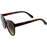 zeroUV Women's Oversize Geometric Round Cat Eye Sunglasses C938 Sunglasses White Smoke Dark Tortoise Brown Gradient,Shiny Black Lavender,Yellow Tortoise Brown,Frost White Brown Gradient,Shiny Black Smoke
