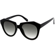 zeroUV Women's Oversize Geometric Round Cat Eye Sunglasses C938 Sunglasses White Smoke Dark Tortoise Brown Gradient,Shiny Black Lavender,Yellow Tortoise Brown,Frost White Brown Gradient,Shiny Black Smoke