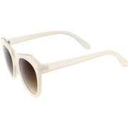 zeroUV Women's Oversize Geometric Round Cat Eye Sunglasses C938 Sunglasses White Smoke Dark Tortoise Brown Gradient,Shiny Black Lavender,Yellow Tortoise Brown,Frost White Brown Gradient,Shiny Black Smoke