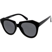 zeroUV Women's Oversize Geometric Round Cat Eye Sunglasses C938 Sunglasses White Smoke Dark Tortoise Brown Gradient,Shiny Black Lavender,Yellow Tortoise Brown,Frost White Brown Gradient,Shiny Black Smoke