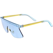 zeroUV Retro Modern Blade Cut Shield Sports Sunglasses C941 Sunglasses White Smoke Blue,Red,Clear,Yellow,Pink