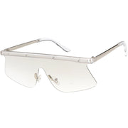 zeroUV Retro Modern Blade Cut Shield Sports Sunglasses C941 Sunglasses White Smoke Blue,Red,Clear,Yellow,Pink