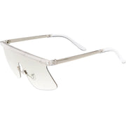 zeroUV Retro Modern Blade Cut Shield Sports Sunglasses C941 Sunglasses White Smoke Blue,Red,Clear,Yellow,Pink