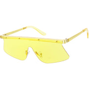 zeroUV Retro Modern Blade Cut Shield Sports Sunglasses C941 Sunglasses White Smoke Blue,Red,Clear,Yellow,Pink