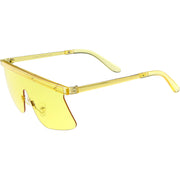 zeroUV Retro Modern Blade Cut Shield Sports Sunglasses C941 Sunglasses White Smoke Blue,Red,Clear,Yellow,Pink