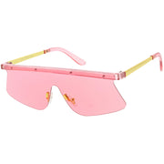 zeroUV Retro Modern Blade Cut Shield Sports Sunglasses C941 Sunglasses White Smoke Blue,Red,Clear,Yellow,Pink