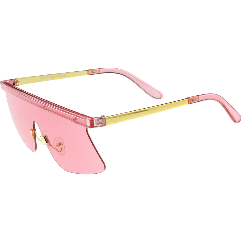 zeroUV Retro Modern Blade Cut Shield Sports Sunglasses C941 Sunglasses White Smoke Blue,Red,Clear,Yellow,Pink