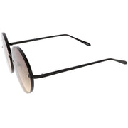 zeroUV Women's Oversize Round Rimless Color Two Tone Sunglasses C985 Sunglasses White Smoke Gold Pink Blue Fade,Black Brown Fade,Silver Blue Yellow Fade,Silver Purple Pink Fade,Gold Orange Yellow Fade