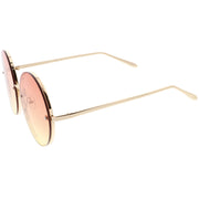 zeroUV Women's Oversize Round Rimless Color Two Tone Sunglasses C985 Sunglasses White Smoke Gold Pink Blue Fade,Black Brown Fade,Silver Blue Yellow Fade,Silver Purple Pink Fade,Gold Orange Yellow Fade